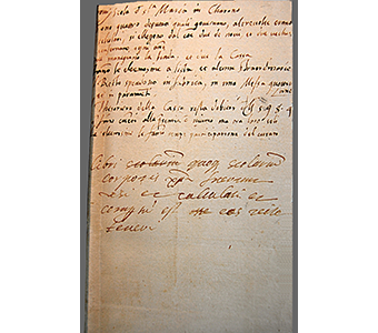 Documento del carteggio relativo alla visita pastorale di san Carlo a Caronno nel 1570. Si informa sull'organizzazione e sulle finalità della scuola di Santa Maria.