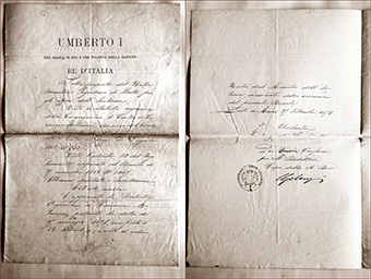 Decreto di approvazione dello Statuto della Congregazione di Carità di Caronno Milanese, datato 27 settembre 1878
